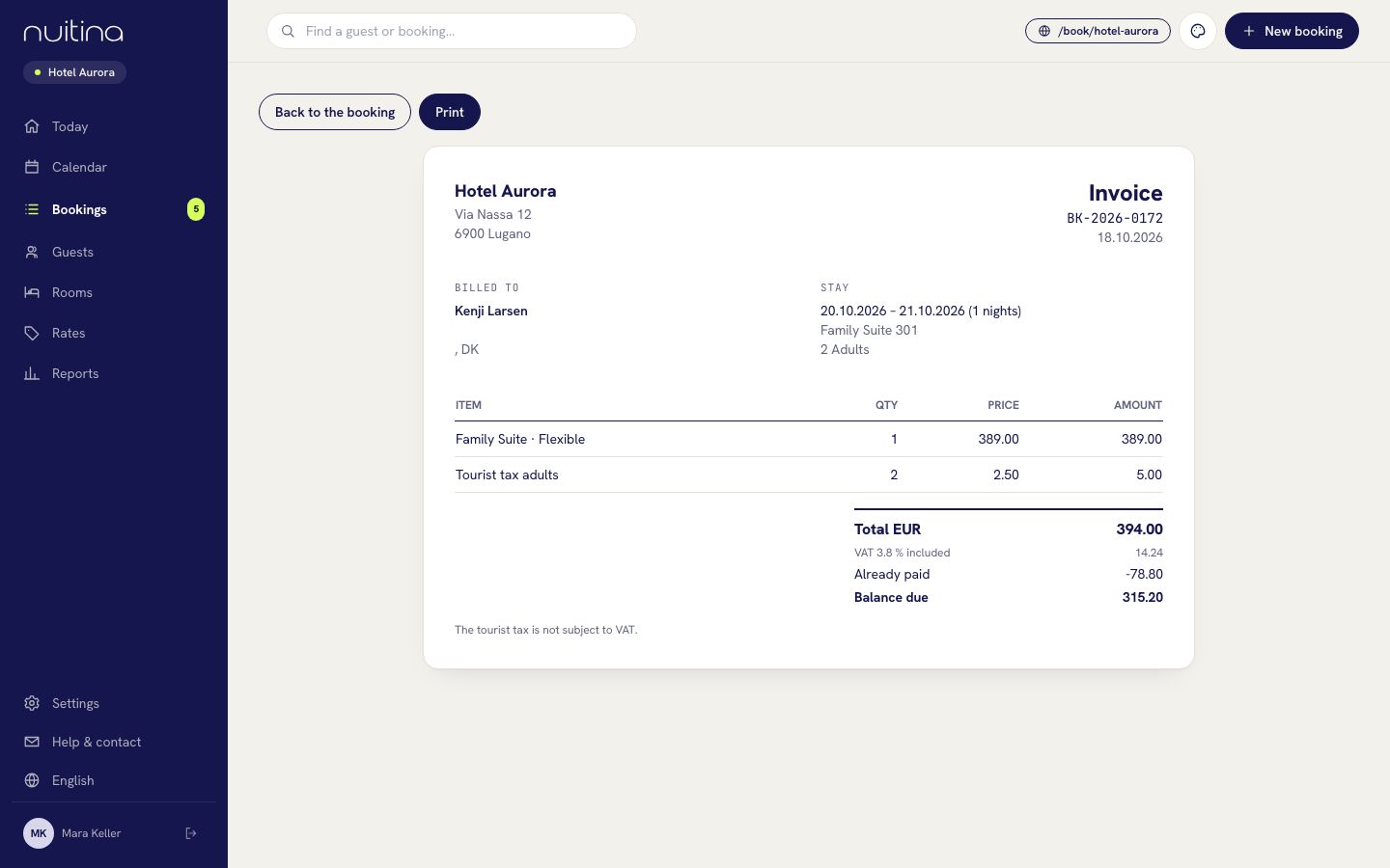 An invoice